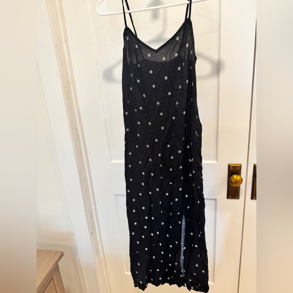 Harlow Black Maxi Dress with White Floral Accents